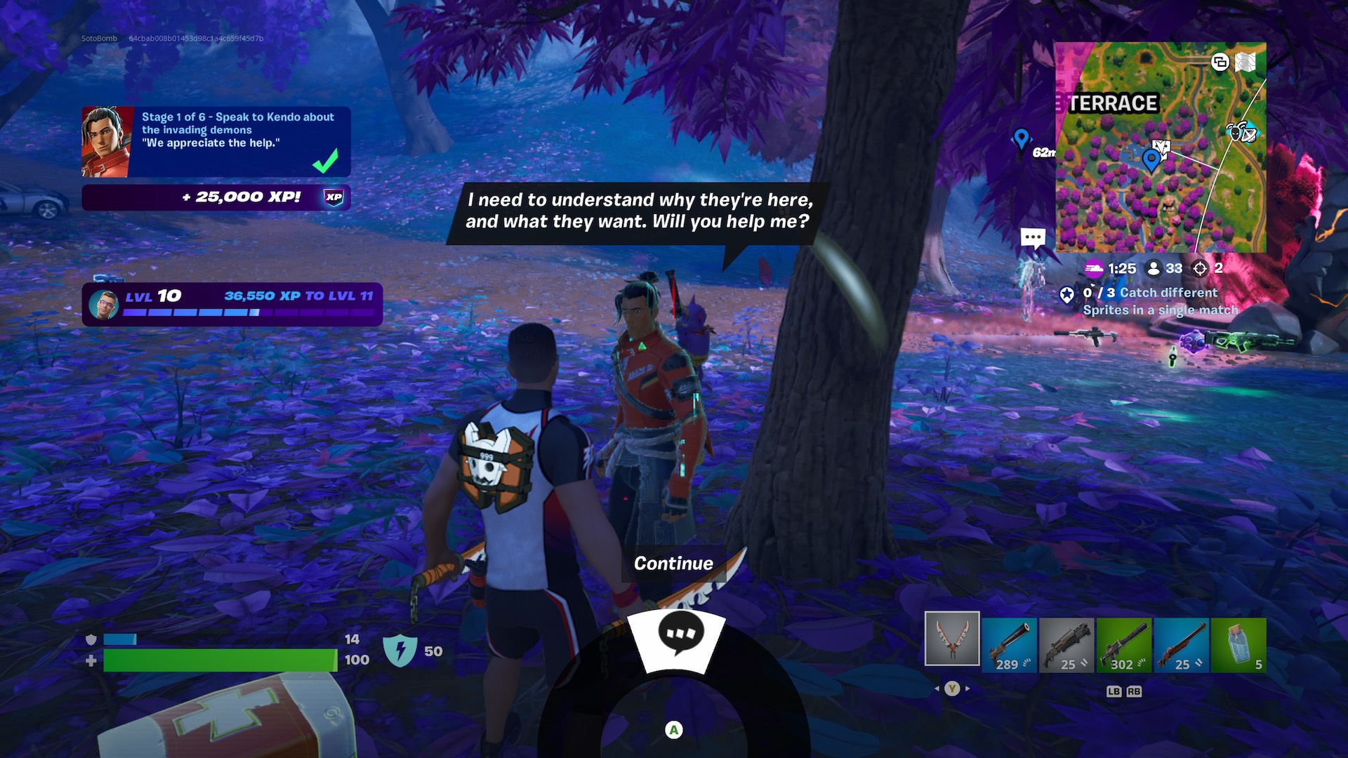 Cómo hablar con Kendo sobre los demonios invasores en Fortnite