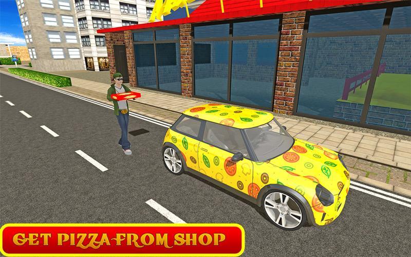 City Car Pizza Delivery Boy